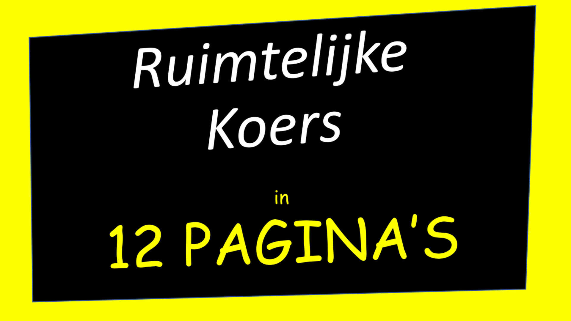 Tekstblok met de ruimtelijke koers in 12 pagina's